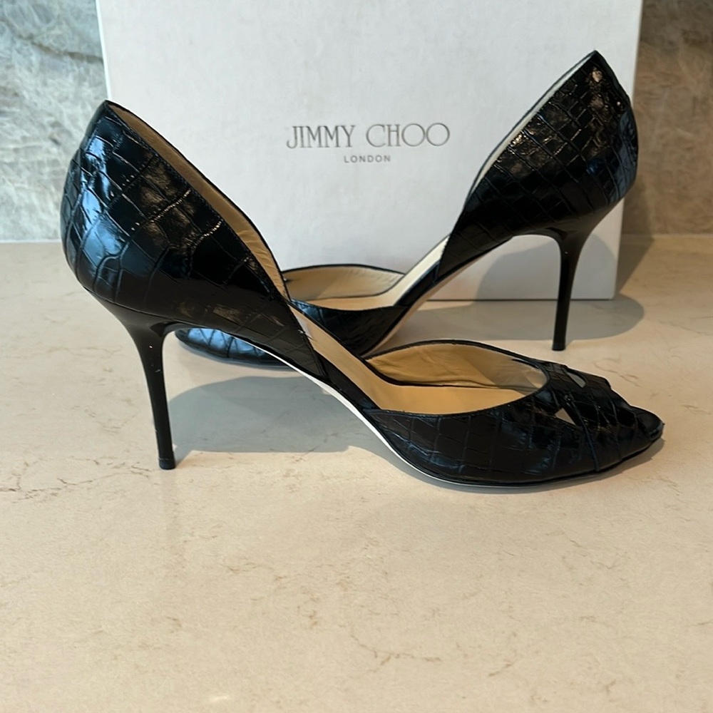 Jimmy Choo Black D’Orsay Heels, 38.5.